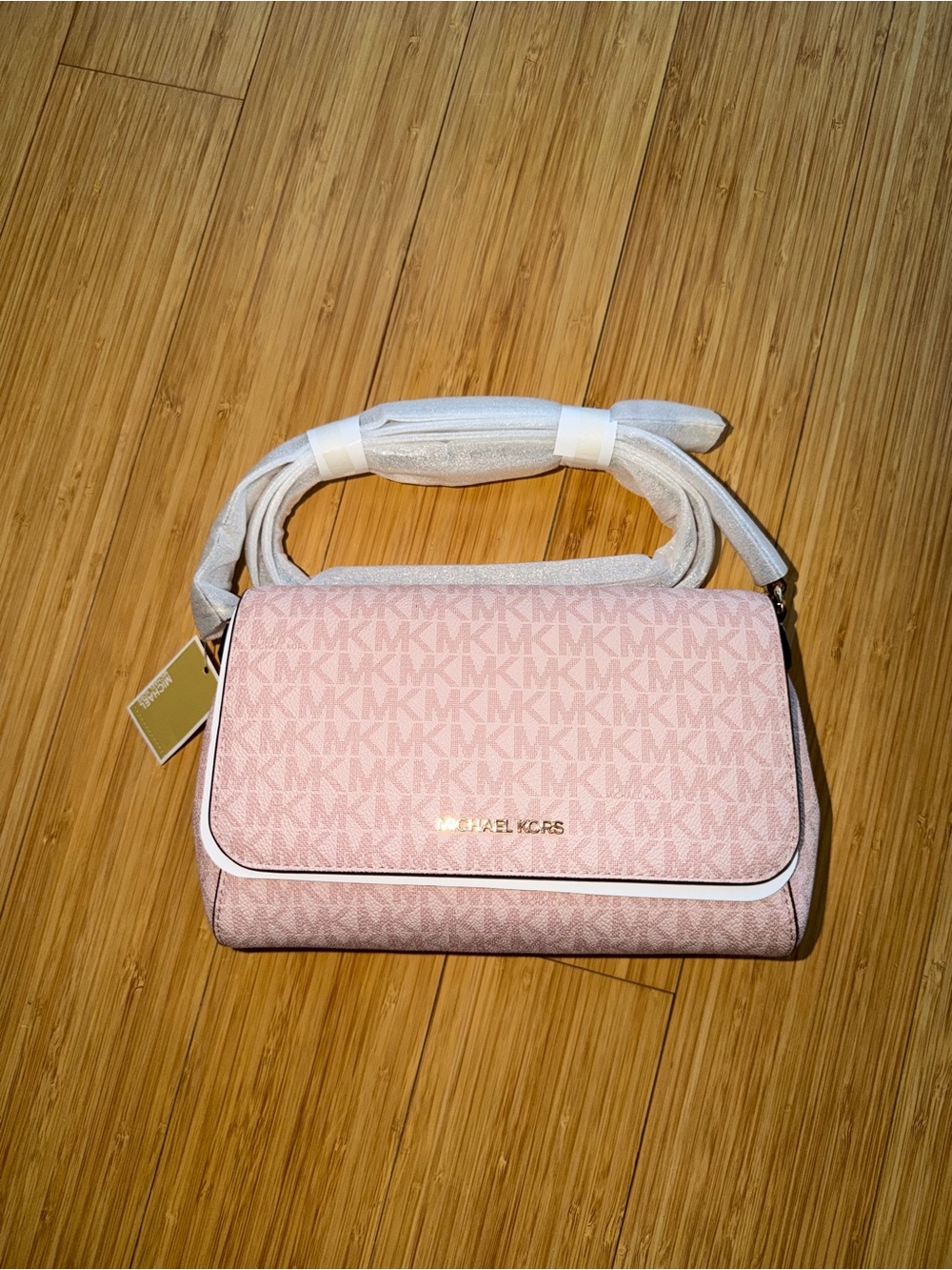 Michael Kors Blush Pink Signature Crossbody with Black Trim - Picture 7 of 8